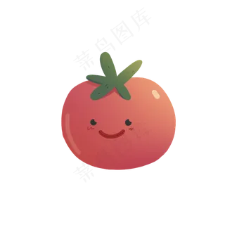带微笑表情的番茄