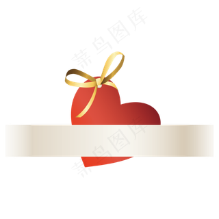 爱心丝带卡片,免抠元素