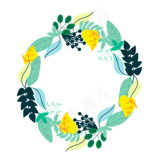 夏季夏天夏至花环免扣素材