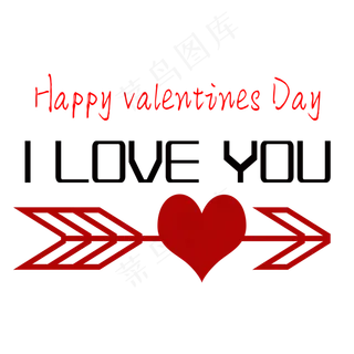 矢量情人节快乐我爱你英文