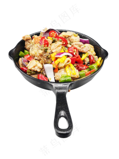 平底锅麻辣鸡块,免抠元素