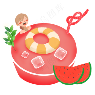 处暑女孩夏季饮品素材