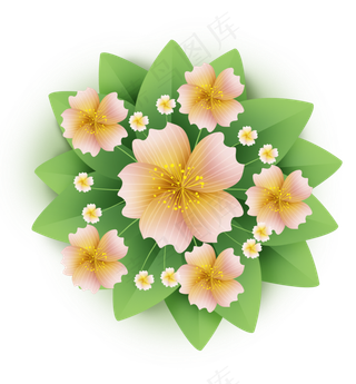 春天立体粉红色花束