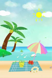 夏天海边度假吊卡 夏天海边度假吊卡