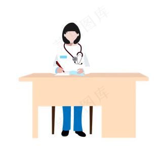 卡通手绘风格五一劳动节医生工作