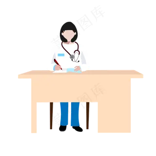 卡通手绘风格五一劳动节医生工作