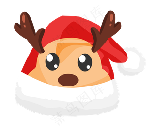 麋鹿圣诞帽,免抠元素