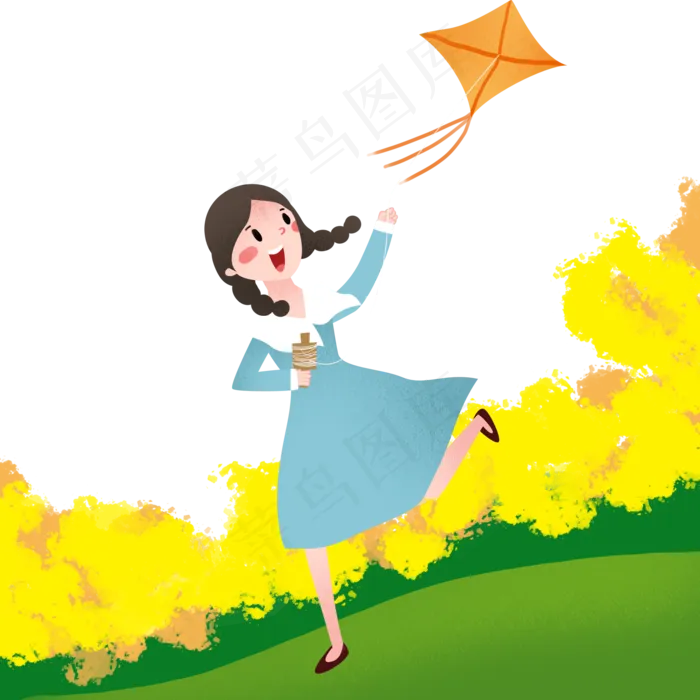 清明节女孩放风筝