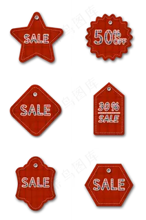 圣诞节红色格子促销吊牌组图