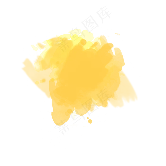水彩底纹黄色动感水彩晕染墨迹标(2000X2000(DPI:300))psd模版下载