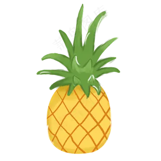 免扣水果菠萝手绘元素