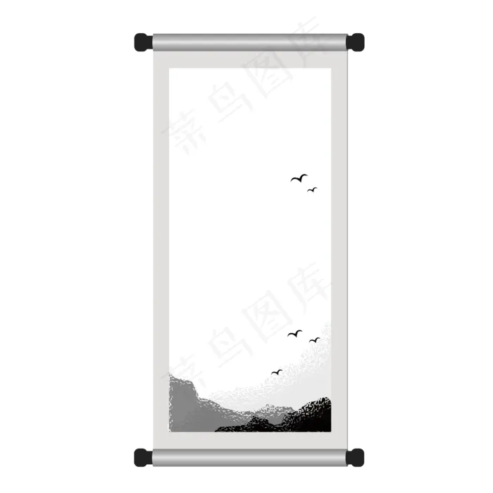 矢量水墨中国风卷轴,免抠元素(2048X2048(DPI:132))ai矢量模版下载