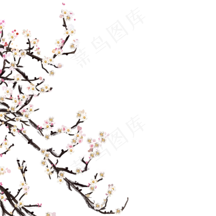 春季春天桃花,免抠元素(3000X3000(DPI:300))psd模版下载