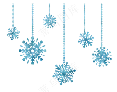 水彩雪花图案装饰边框