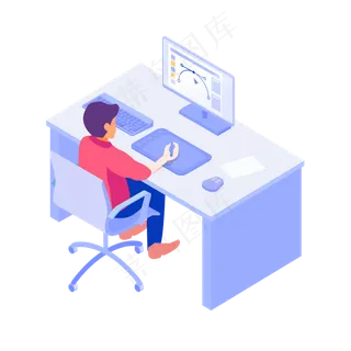 2.5D工作的美术生,免抠元素