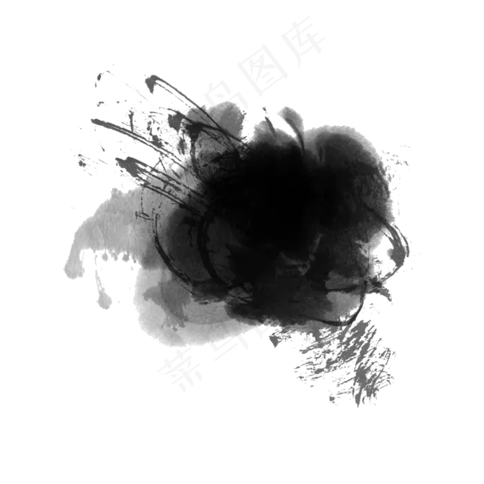 墨迹水墨黑色喷墨(2362X2362(DPI:300))psd模版下载