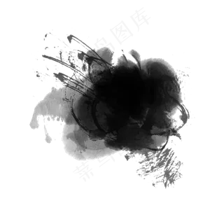 墨迹水墨黑色喷墨