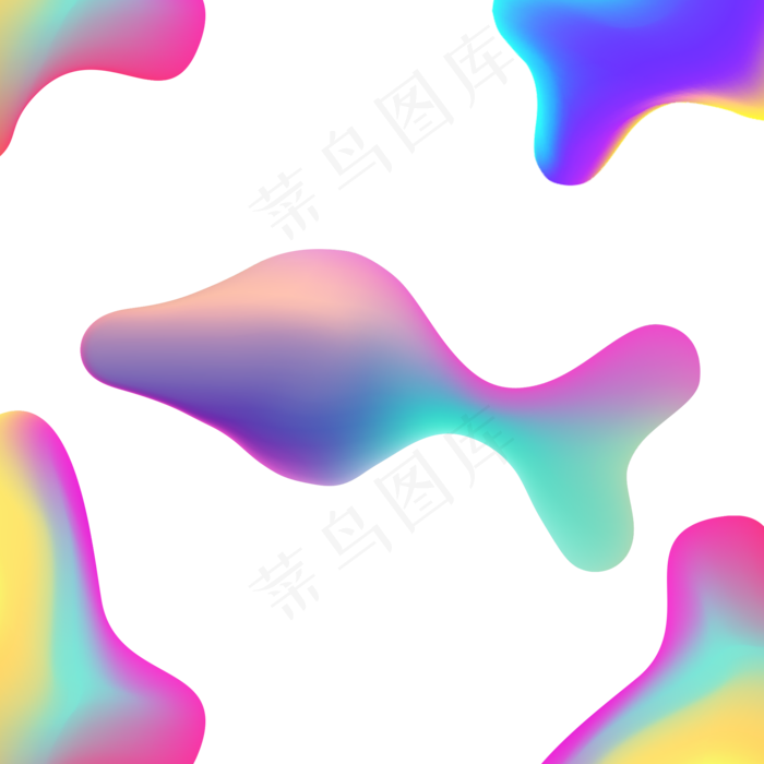 彩色流体渐变图形元素,免抠元素(2000*2000px 300 dpi )psd模版下载