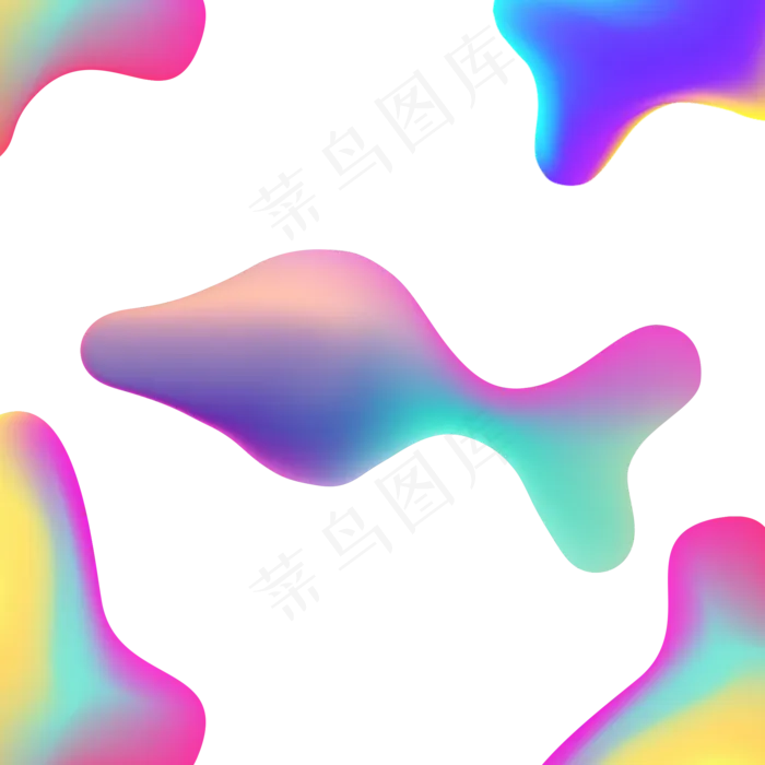 彩色流体渐变图形元素,免抠元素(2000*2000px 300 dpi )psd模版下载