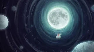 夏天小清新晚安月球配图