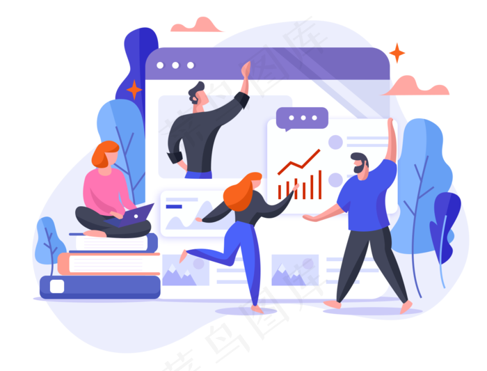 工作场景商务主题插画,免抠元素