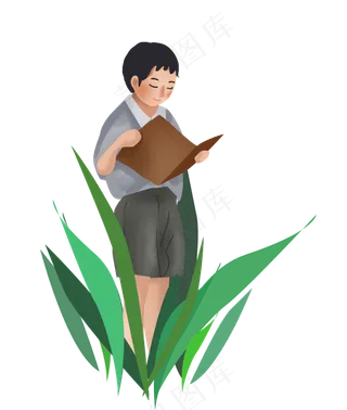 高考野外阅读的男孩