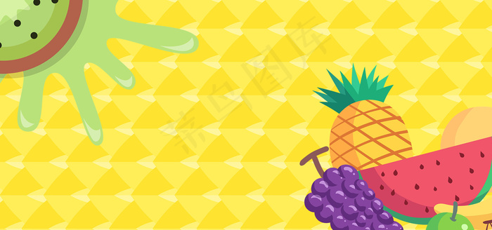 小清新夏季水果促销背景
