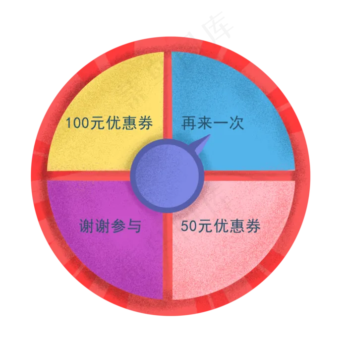 手绘彩色抽奖圆盘(3000X3000(DPI:300))psd模版下载
