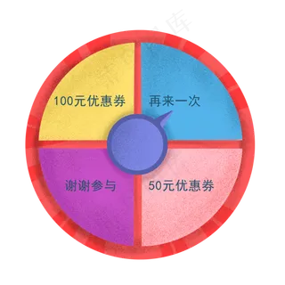 手绘彩色抽奖圆盘