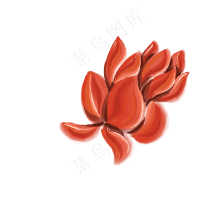一颗红色的花免抠插图(2000X2000(DPI:132))psd模版下载