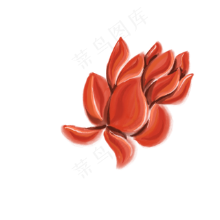 一颗红色的花免抠插图
