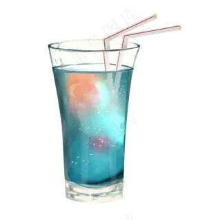 美丽星空奶茶饮料,免抠元素