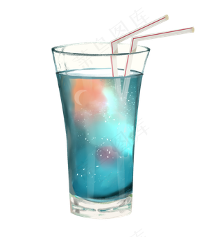 美丽星空奶茶饮料,免抠元素