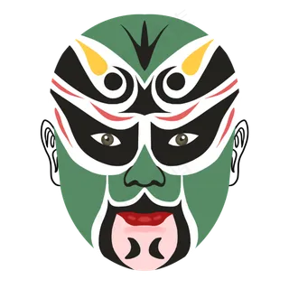 中国风绿色京剧脸谱