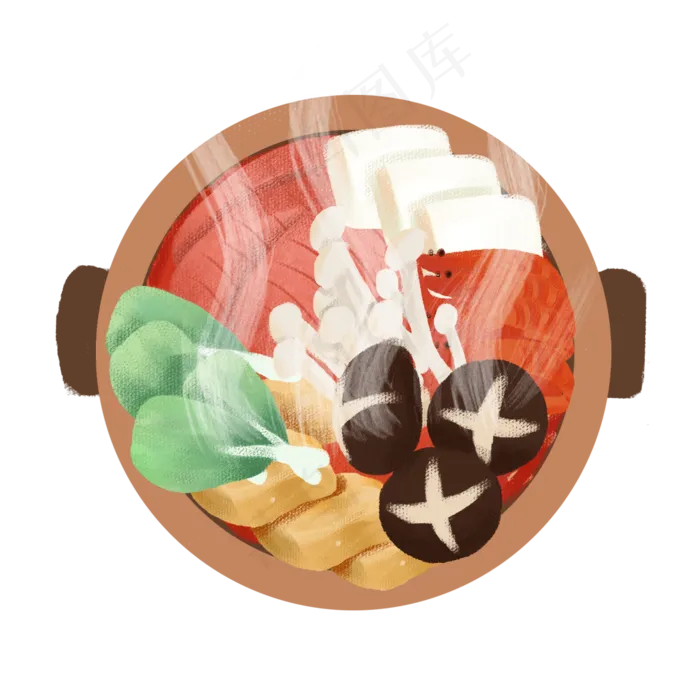 冬季热乎乎的火锅美食,免抠元素