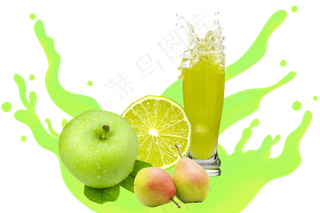 喷溅果汁柠檬汁