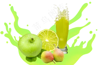 喷溅果汁柠檬汁