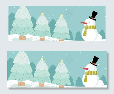 简约圣诞节卡通banner
