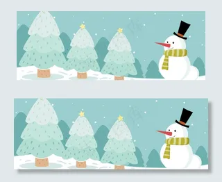 简约圣诞节卡通banner