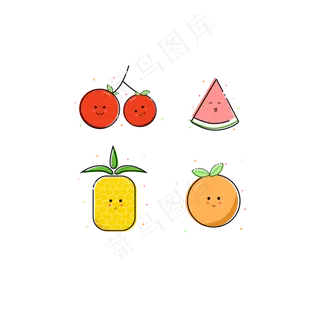 mbe风格水果矢量图