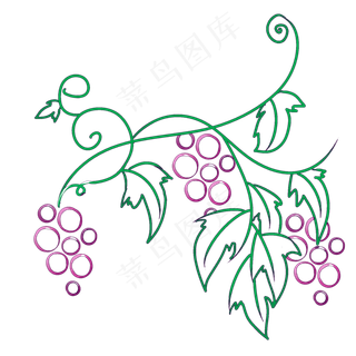 葡萄装饰画紫色可爱卡通