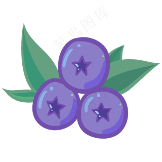 三个新鲜的蓝莓水果