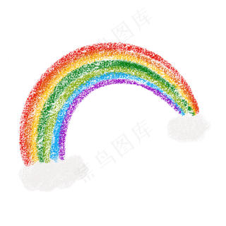 蜡笔粉笔儿童节彩虹,免抠元素