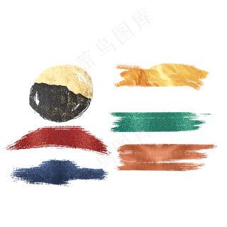 彩色金粉笔刷笔触