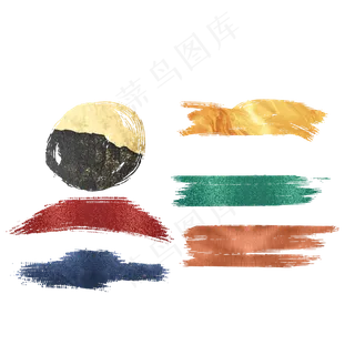 彩色金粉笔刷笔触