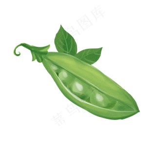 手绘蜡笔可爱小豌豆