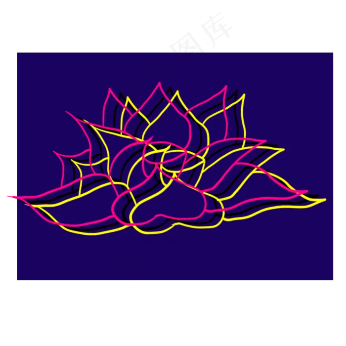 线性清明节气荷花开(2000X2000(DPI:300))psd模版下载