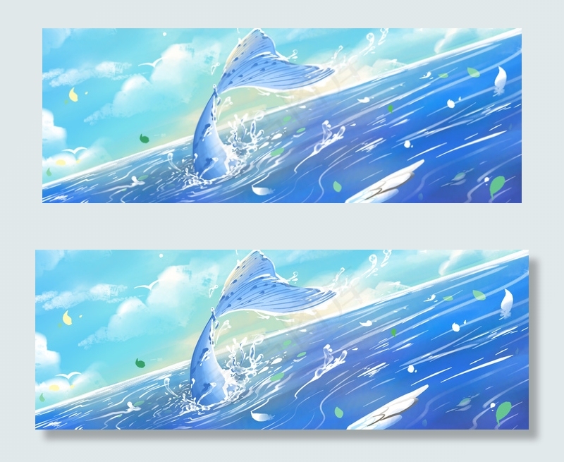 蓝色创意海洋背景