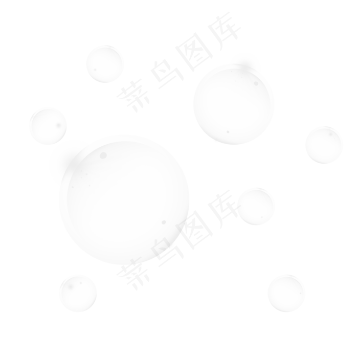 圆形白色漂浮气泡元素,免抠元素(2000*2000px)psd模版下载