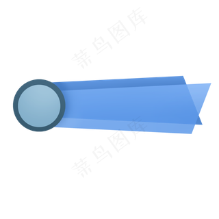 蓝色半透明质感标题框,免抠元素